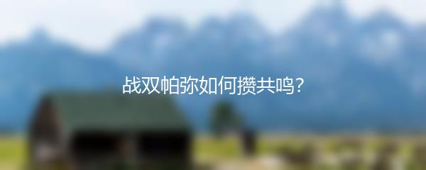 战双帕弥如何攒共鸣？