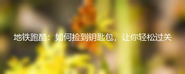 地铁跑酷：如何捡到钥匙包，让你轻松过关