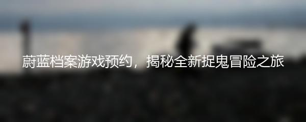 蔚蓝档案游戏预约，揭秘全新捉鬼冒险之旅