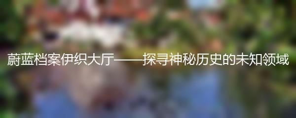 蔚蓝档案伊织大厅——探寻神秘历史的未知领域