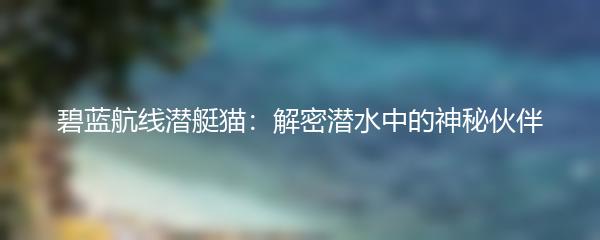 碧蓝航线潜艇猫：解密潜水中的神秘伙伴