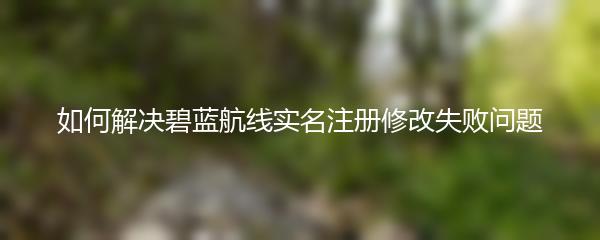 如何解决碧蓝航线实名注册修改失败问题