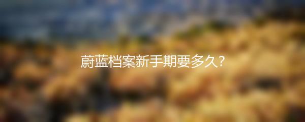 蔚蓝档案新手期要多久？