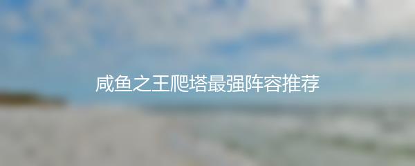 咸鱼之王爬塔最强阵容推荐