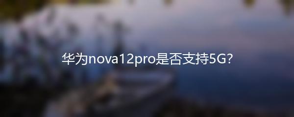 华为nova12pro是否支持5G？
