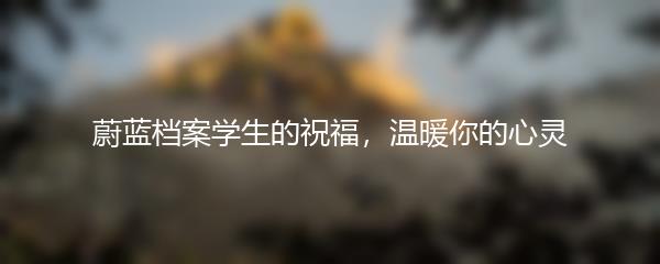 蔚蓝档案学生的祝福，温暖你的心灵