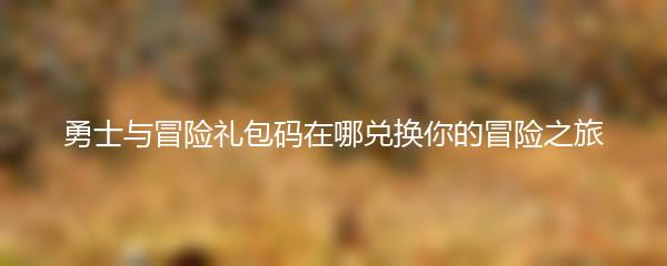 勇士与冒险礼包码在哪兑换你的冒险之旅