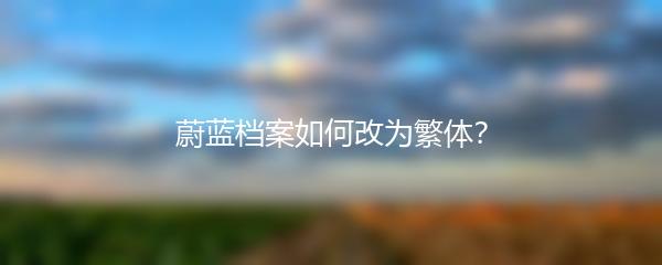 蔚蓝档案如何改为繁体？