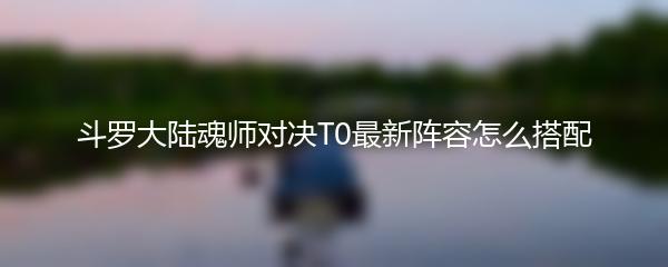 斗罗大陆魂师对决T0最新阵容怎么搭配