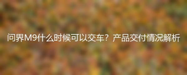 问界M9什么时候可以交车？产品交付情况解析