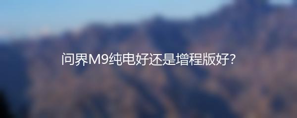 问界M9纯电好还是增程版好？