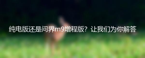 纯电版还是问界m9增程版？让我们为你解答