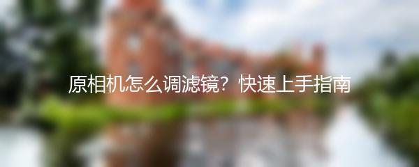 原相机怎么调滤镜？快速上手指南