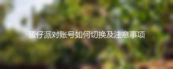 蛋仔派对账号如何切换及注意事项