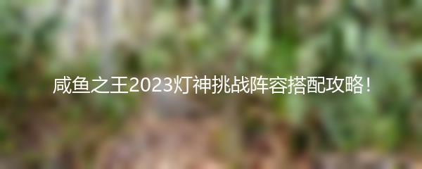 咸鱼之王2023灯神挑战阵容搭配攻略！