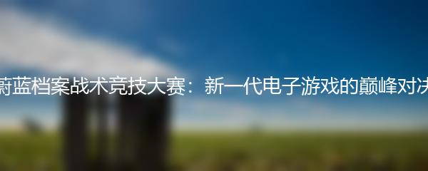 蔚蓝档案战术竞技大赛：新一代电子游戏的巅峰对决