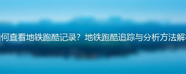 如何查看地铁跑酷记录？地铁跑酷追踪与分析方法解析