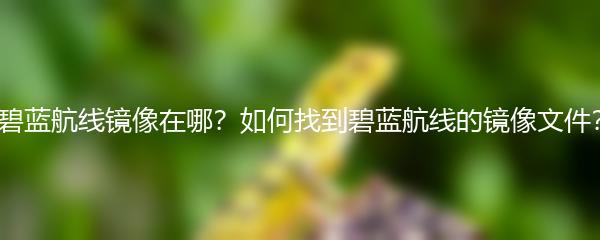 碧蓝航线镜像在哪？如何找到碧蓝航线的镜像文件？