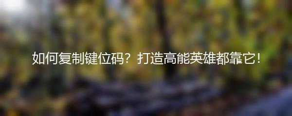 如何复制键位码？打造高能英雄都靠它！