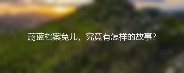 蔚蓝档案兔儿，究竟有怎样的故事？