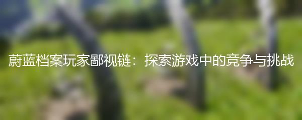 蔚蓝档案玩家鄙视链：探索游戏中的竞争与挑战