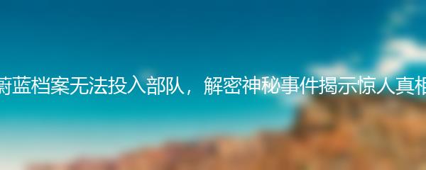 蔚蓝档案无法投入部队，解密神秘事件揭示惊人真相