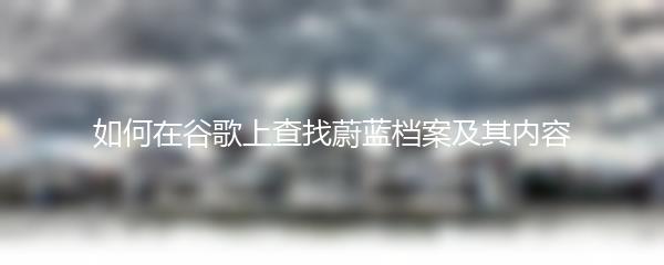 如何在谷歌上查找蔚蓝档案及其内容