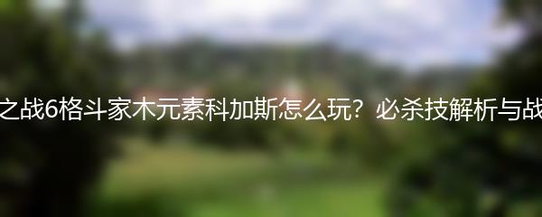 金铲铲之战6格斗家木元素科加斯怎么玩？必杀技解析与战术攻略