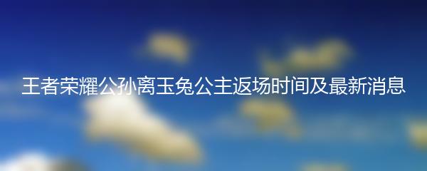 王者荣耀公孙离玉兔公主返场时间及最新消息