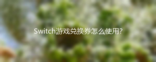 Switch游戏兑换券怎么使用？