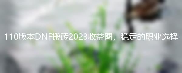 110版本DNF搬砖2023收益图，稳定的职业选择