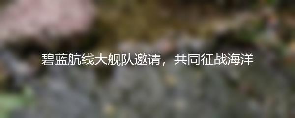 碧蓝航线大舰队邀请，共同征战海洋