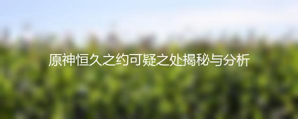 原神恒久之约可疑之处揭秘与分析