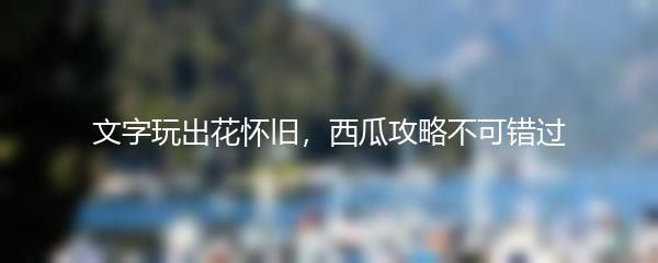 文字玩出花怀旧，西瓜攻略不可错过