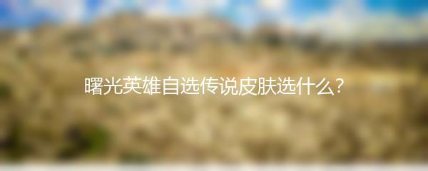 曙光英雄自选传说皮肤选什么？