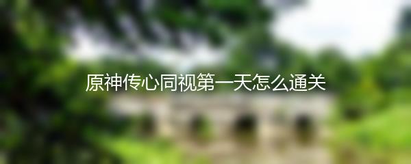 原神传心同视第一天怎么通关