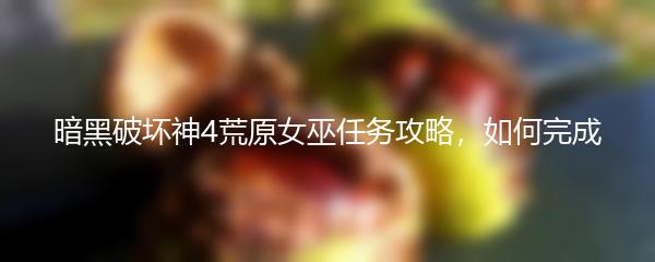 暗黑破坏神4荒原女巫任务攻略，如何完成