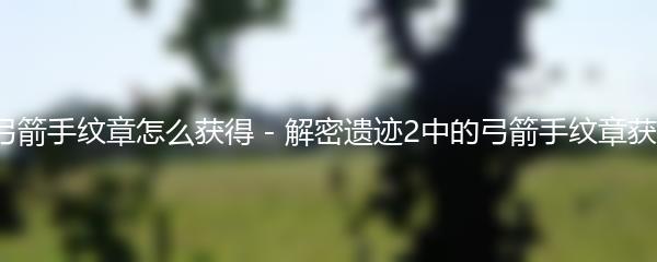 遗迹2弓箭手纹章怎么获得 - 解密遗迹2中的弓箭手纹章获取方法