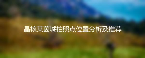 晶核莱茵城拍照点位置分析及推荐