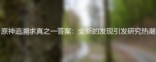 原神追溯求真之一答案：全新的发现引发研究热潮