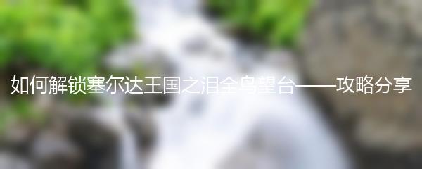 如何解锁塞尔达王国之泪全鸟望台——攻略分享