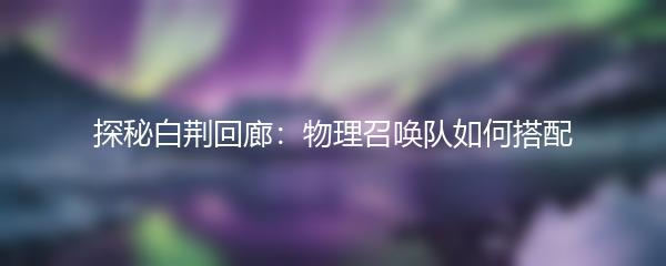 探秘白荆回廊：物理召唤队如何搭配