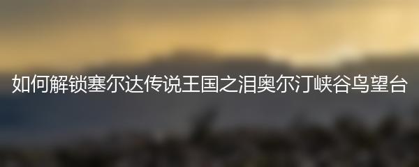 如何解锁塞尔达传说王国之泪奥尔汀峡谷鸟望台