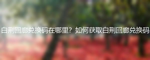 白荆回廊兑换码在哪里？如何获取白荆回廊兑换码