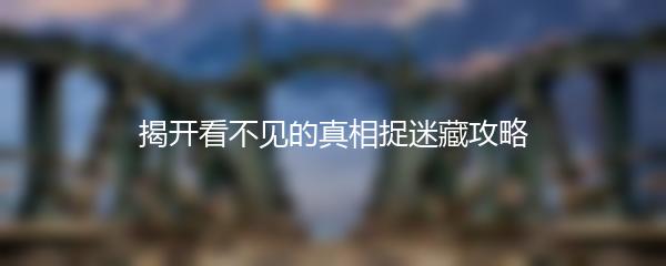 揭开看不见的真相捉迷藏攻略