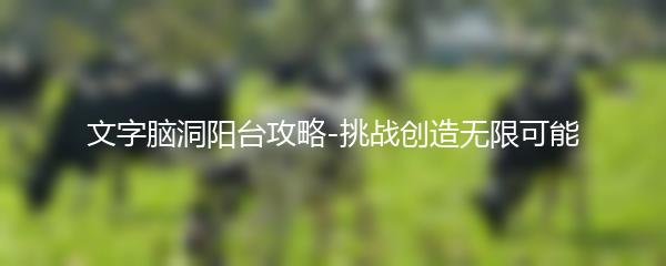 文字脑洞阳台攻略-挑战创造无限可能