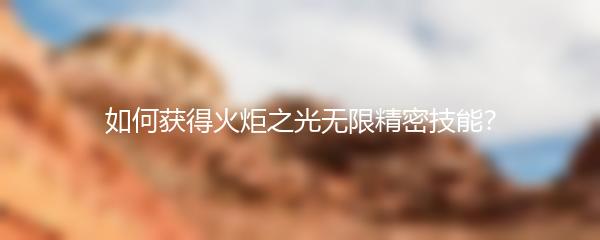 如何获得火炬之光无限精密技能？