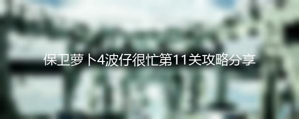 保卫萝卜4波仔很忙第11关攻略分享