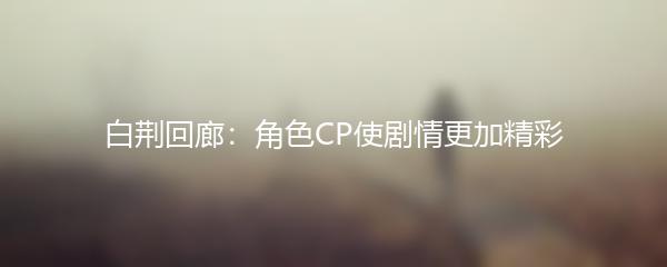 白荆回廊：角色CP使剧情更加精彩