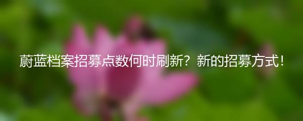 蔚蓝档案招募点数何时刷新？新的招募方式！